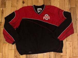 Vintage 58 Sports Ohio State Buckeyes V-Neck Pullover Windbreaker Jacket 3XL